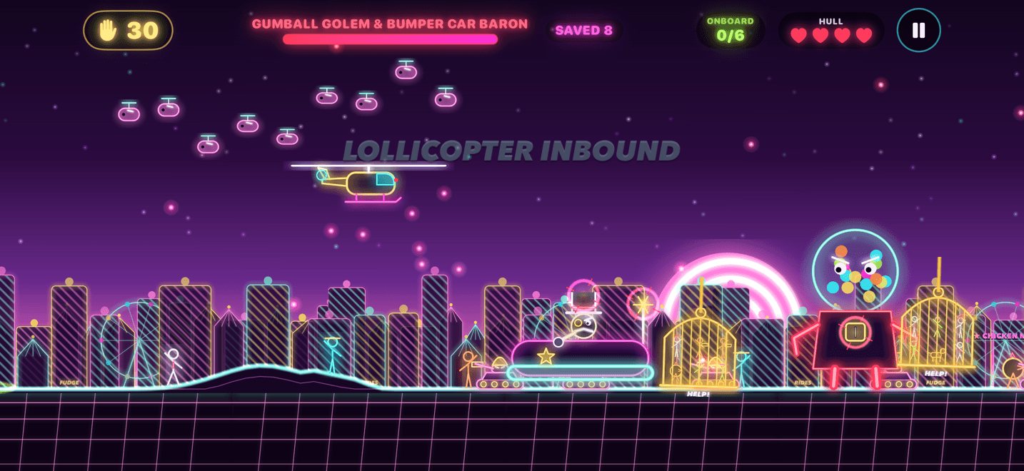A tag-team boss fight in Candy Carnival